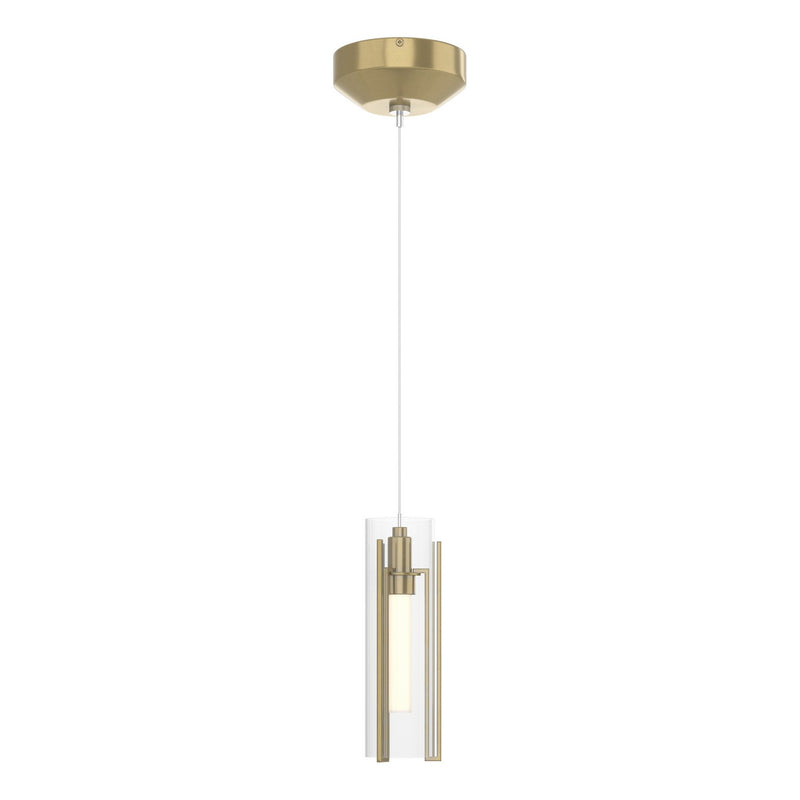 Exos Glass Low Voltage Mini Pendant in Modern Brass - 161180-SKT-STND-86-ZM0065 by Hubbardton Forge