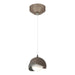 Brooklyn Double Shade Low Voltage Mini Pendant in Bronze with Natural Iron Accent - 161183-SKT-STND-05-20-GG0711 by Hubbardton Forge