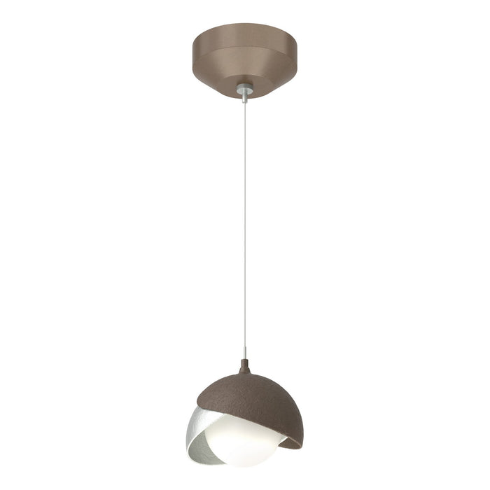 Brooklyn Double Shade Low Voltage Mini Pendant in Bronze with Vintage Platinum Accent - 161183-SKT-STND-05-82-GG0711 by Hubbardton Forge