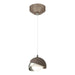 Brooklyn Double Shade Low Voltage Mini Pendant in Bronze with Sterling Accent - 161183-SKT-STND-05-85-GG0711 by Hubbardton Forge