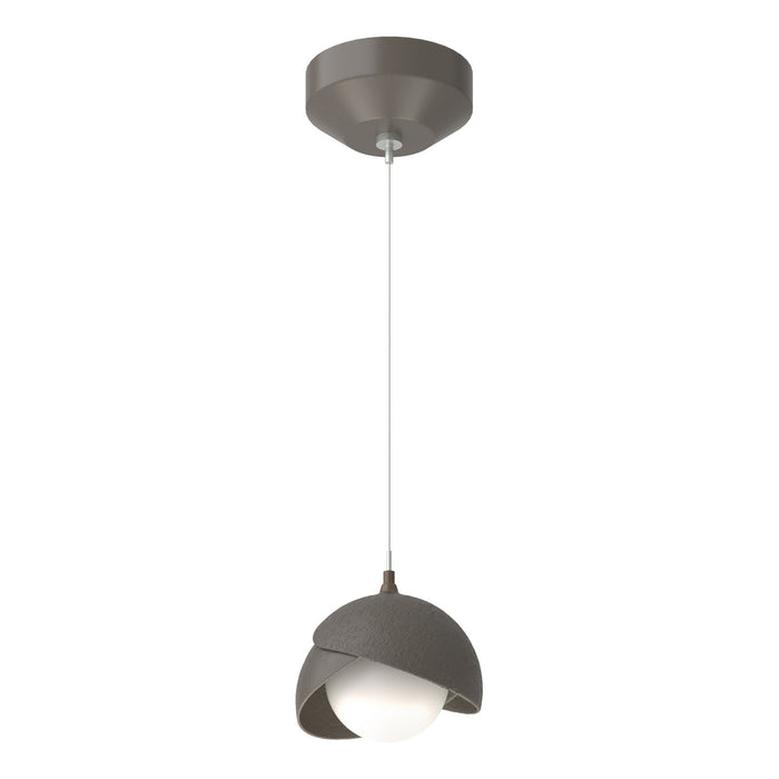 Brooklyn Double Shade Low Voltage Mini Pendant in Dark Smoke with Dark Smoke Accent - 161183-SKT-STND-07-07-GG0711 by Hubbardton Forge