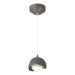 Brooklyn Double Shade Low Voltage Mini Pendant in Dark Smoke with Dark Smoke Accent - 161183-SKT-STND-07-07-GG0711 by Hubbardton Forge