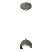 Brooklyn Double Shade Low Voltage Mini Pendant in Dark Smoke with Black Accent - 161183-SKT-STND-07-10-GG0711 by Hubbardton Forge