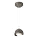 Brooklyn Double Shade Low Voltage Mini Pendant in Dark Smoke with Oil Rubbed Bronze Accent - 161183-SKT-STND-07-14-GG0711 by Hubbardton Forge
