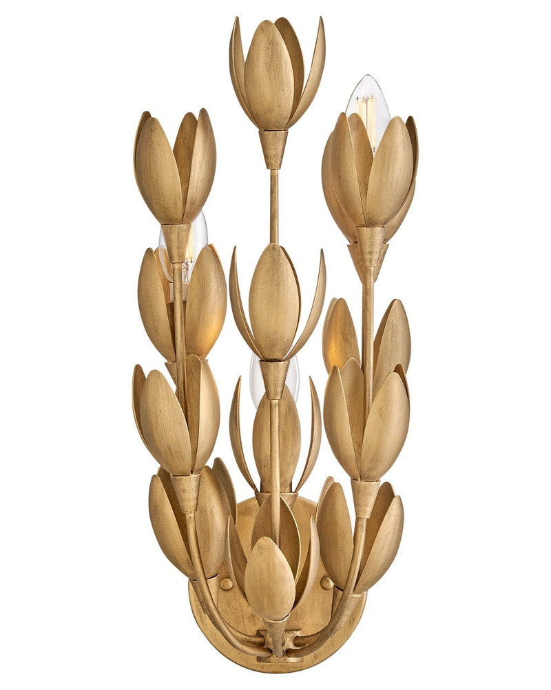 Flora 3-Light Wall Sconce in Burnished Gold