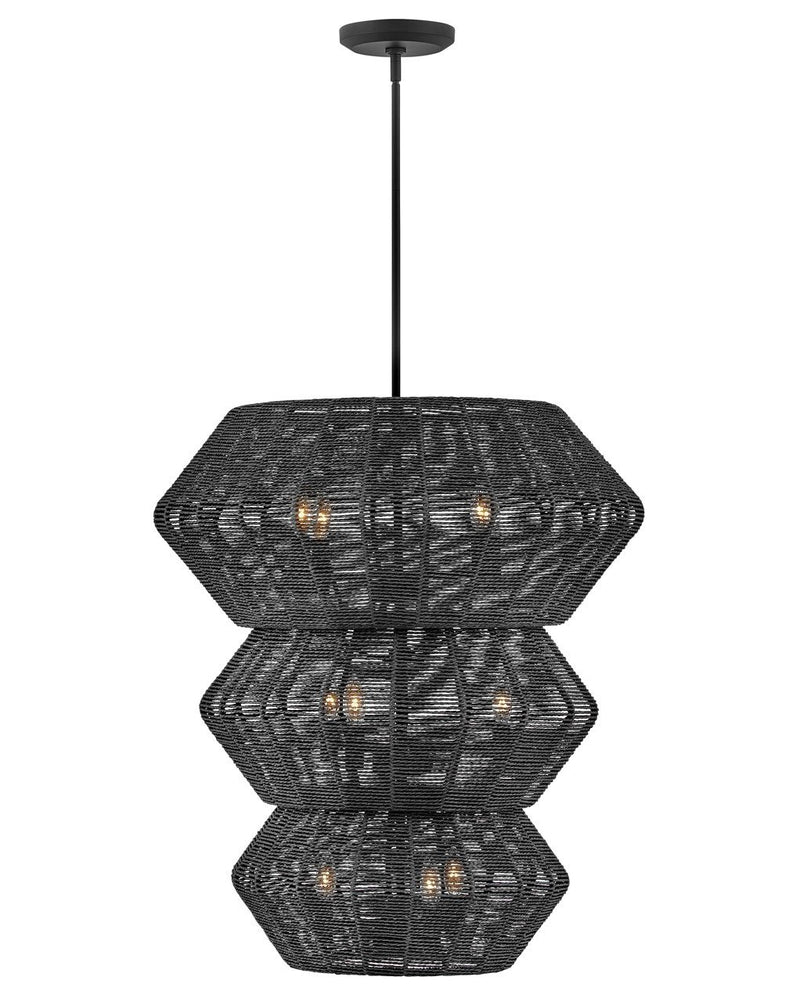 Luca 10-Light Multi-Tier Pendant in Black
