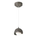 Brooklyn Double Shade Low Voltage Mini Pendant in Dark Smoke with Natural Iron Accent - 161183-SKT-STND-07-20-GG0711 by Hubbardton Forge