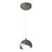 Brooklyn Double Shade Low Voltage Mini Pendant in Dark Smoke with Sterling Accent - 161183-SKT-STND-07-85-GG0711 by Hubbardton Forge