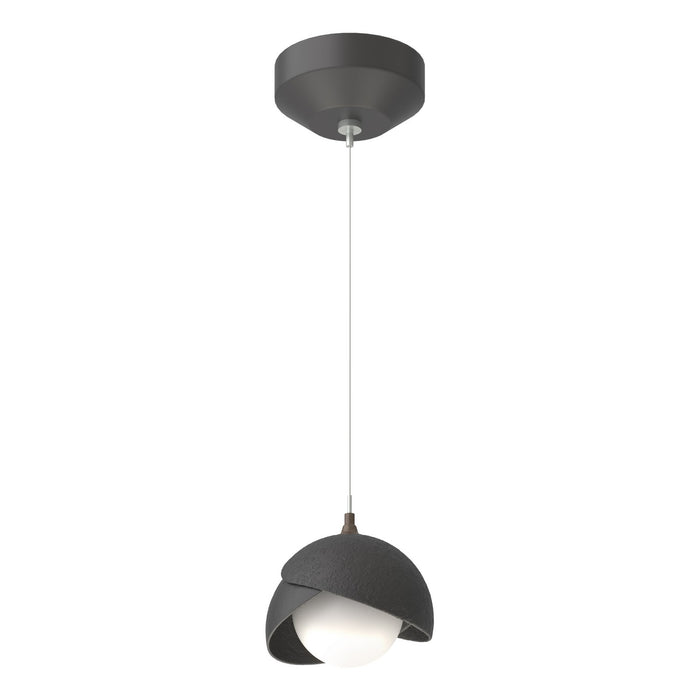 Brooklyn Double Shade Low Voltage Mini Pendant in Black with Black Accent - 161183-SKT-STND-10-10-GG0711 by Hubbardton Forge
