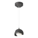 Brooklyn Double Shade Low Voltage Mini Pendant in Black with Black Accent - 161183-SKT-STND-10-10-GG0711 by Hubbardton Forge