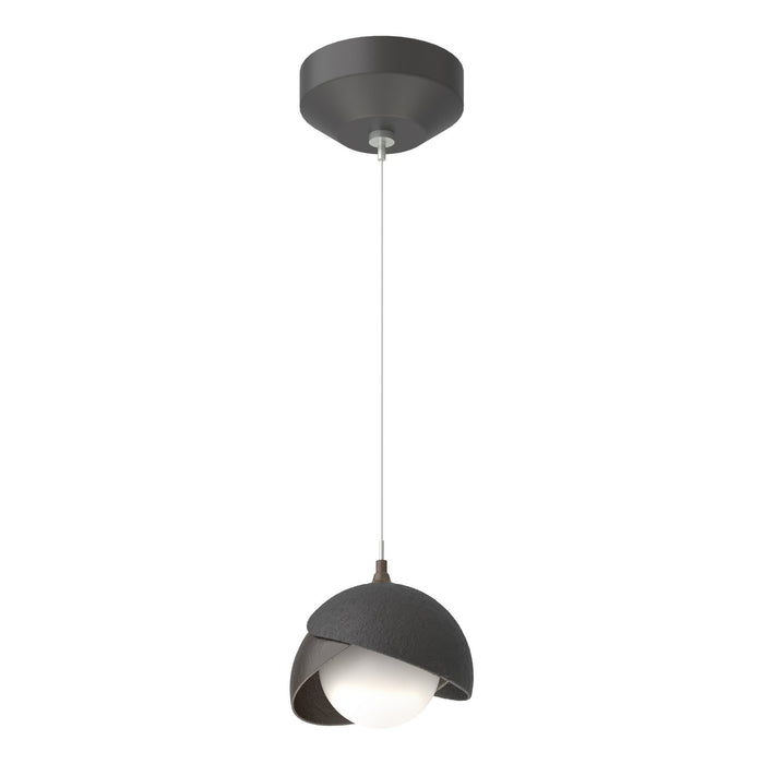 Brooklyn Double Shade Low Voltage Mini Pendant in Black with Oil Rubbed Bronze Accent - 161183-SKT-STND-10-14-GG0711 by Hubbardton Forge