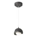 Brooklyn Double Shade Low Voltage Mini Pendant in Black with Natural Iron Accent - 161183-SKT-STND-10-20-GG0711 by Hubbardton Forge