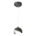 Brooklyn Double Shade Low Voltage Mini Pendant in Black with Vintage Platinum Accent - 161183-SKT-STND-10-82-GG0711 by Hubbardton Forge