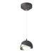 Brooklyn Double Shade Low Voltage Mini Pendant in Black with Sterling Accent - 161183-SKT-STND-10-85-GG0711 by Hubbardton Forge