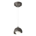 Brooklyn Double Shade Low Voltage Mini Pendant in Oil Rubbed Bronze with Dark Smoke Accent - 161183-SKT-STND-14-07-GG0711 by Hubbardton Forge