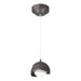 Brooklyn Double Shade Low Voltage Mini Pendant in Oil Rubbed Bronze with Black Accent - 161183-SKT-STND-14-10-GG0711 by Hubbardton Forge