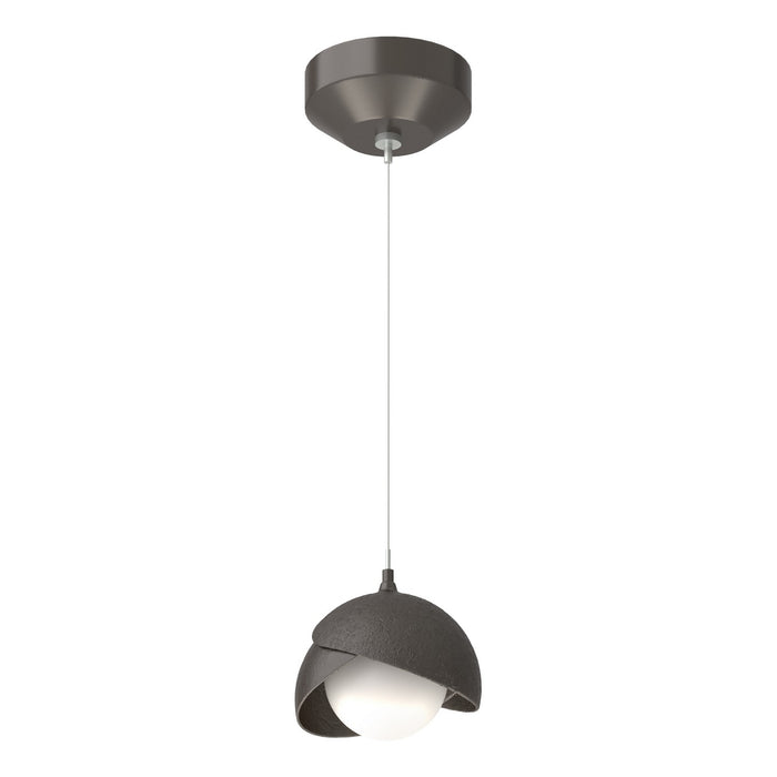 Brooklyn Double Shade Low Voltage Mini Pendant in Oil Rubbed Bronze with Oil Rubbed Bronze Accent - 161183-SKT-STND-14-14-GG0711 by Hubbardton Forge