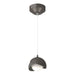 Brooklyn Double Shade Low Voltage Mini Pendant in Oil Rubbed Bronze with Natural Iron Accent - 161183-SKT-STND-14-20-GG0711 by Hubbardton Forge