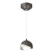Brooklyn Double Shade Low Voltage Mini Pendant in Oil Rubbed Bronze with Vintage Platinum Accent - 161183-SKT-STND-14-82-GG0711 by Hubbardton Forge