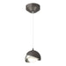 Brooklyn Double Shade Low Voltage Mini Pendant in Oil Rubbed Bronze with Sterling Accent - 161183-SKT-STND-14-85-GG0711 by Hubbardton Forge