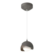 Brooklyn Double Shade Low Voltage Mini Pendant in Natural Iron with Bronze Accent - 161183-SKT-STND-20-05-GG0711 by Hubbardton Forge