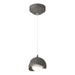 Brooklyn Double Shade Low Voltage Mini Pendant in Natural Iron with Dark Smoke Accent - 161183-SKT-STND-20-07-GG0711 by Hubbardton Forge