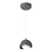 Brooklyn Double Shade Low Voltage Mini Pendant in Natural Iron with Black Accent - 161183-SKT-STND-20-10-GG0711 by Hubbardton Forge