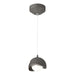 Brooklyn Double Shade Low Voltage Mini Pendant in Natural Iron with Oil Rubbed Bronze Accent - 161183-SKT-STND-20-14-GG0711 by Hubbardton Forge