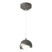 Brooklyn Double Shade Low Voltage Mini Pendant in Natural Iron with Sterling Accent - 161183-SKT-STND-20-85-GG0711 by Hubbardton Forge