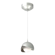 Brooklyn Double Shade Low Voltage Mini Pendant in Vintage Platinum with Dark Smoke Accent - 161183-SKT-STND-82-07-GG0711 by Hubbardton Forge