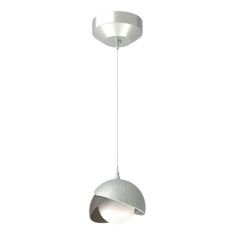 Brooklyn Double Shade Low Voltage Mini Pendant in Vintage Platinum with Dark Smoke Accent - 161183-SKT-STND-82-07-GG0711 by Hubbardton Forge