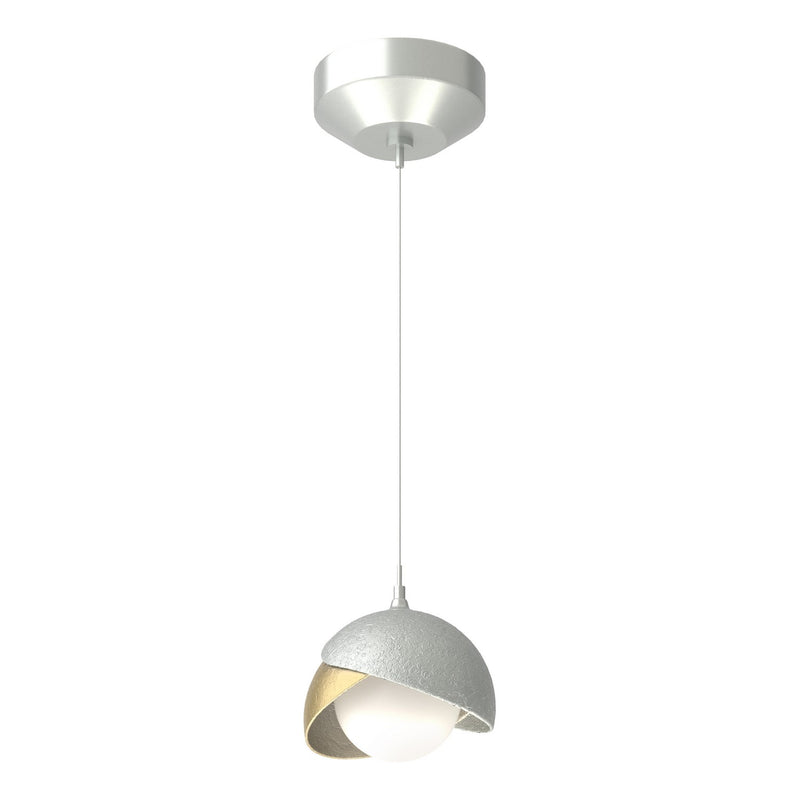 Brooklyn Double Shade Low Voltage Mini Pendant in Vintage Platinum with Modern Brass Accent - 161183-SKT-STND-82-86-GG0711 by Hubbardton Forge