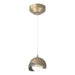 Brooklyn Double Shade Low Voltage Mini Pendant in Soft Gold with Dark Smoke Accent - 161183-SKT-STND-84-07-GG0711 by Hubbardton Forge