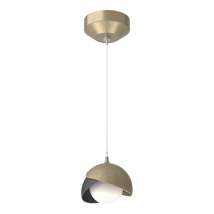 Brooklyn Double Shade Low Voltage Mini Pendant in Soft Gold with Black Accent - 161183-SKT-STND-84-10-GG0711 by Hubbardton Forge