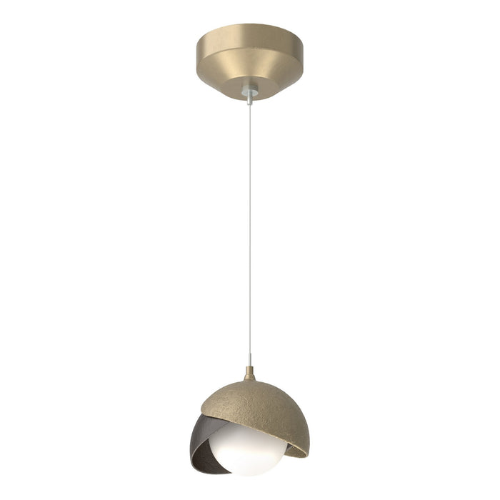 Brooklyn Double Shade Low Voltage Mini Pendant in Soft Gold with Oil Rubbed Bronze Accent - 161183-SKT-STND-84-14-GG0711 by Hubbardton Forge