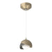 Brooklyn Double Shade Low Voltage Mini Pendant in Soft Gold with Natural Iron Accent - 161183-SKT-STND-84-20-GG0711 by Hubbardton Forge