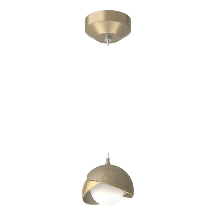 Brooklyn Double Shade Low Voltage Mini Pendant in Soft Gold with Modern Brass Accent - 161183-SKT-STND-84-86-GG0711 by Hubbardton Forge