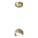 Brooklyn Double Shade Low Voltage Mini Pendant in Soft Gold with Modern Brass Accent - 161183-SKT-STND-84-86-GG0711 by Hubbardton Forge