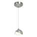 Brooklyn Double Shade Low Voltage Mini Pendant in Sterling with White Accent - 161183-SKT-STND-85-02-GG0711 by Hubbardton Forge
