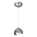 Brooklyn Double Shade Low Voltage Mini Pendant in Sterling with Natural Iron Accent - 161183-SKT-STND-85-20-GG0711 by Hubbardton Forge