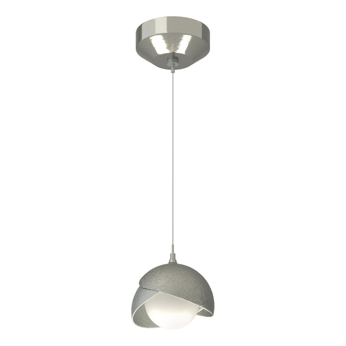 Brooklyn Double Shade Low Voltage Mini Pendant in Sterling with Vintage Platinum Accent - 161183-SKT-STND-85-82-GG0711 by Hubbardton Forge