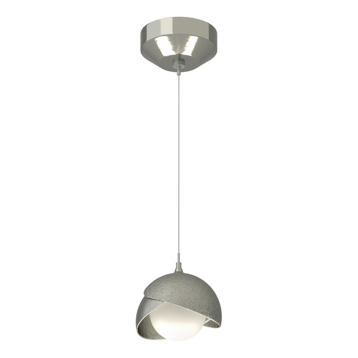 Brooklyn Double Shade Low Voltage Mini Pendant in Sterling with Sterling Accent - 161183-SKT-STND-85-85-GG0711 by Hubbardton Forge