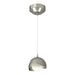 Brooklyn Double Shade Low Voltage Mini Pendant in Sterling with Sterling Accent - 161183-SKT-STND-85-85-GG0711 by Hubbardton Forge