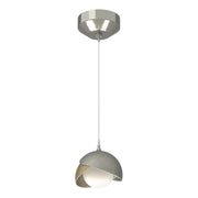 Brooklyn Double Shade Low Voltage Mini Pendant in Sterling with Modern Brass Accent - 161183-SKT-STND-85-86-GG0711 by Hubbardton Forge