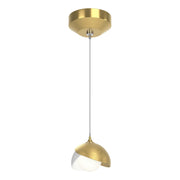 Brooklyn Double Shade Low Voltage Mini Pendant in Modern Brass with White Accent - 161183-SKT-STND-86-02-GG0711 by Hubbardton Forge