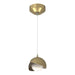 Brooklyn Double Shade Low Voltage Mini Pendant in Modern Brass with Bronze Accent - 161183-SKT-STND-86-05-GG0711 by Hubbardton Forge