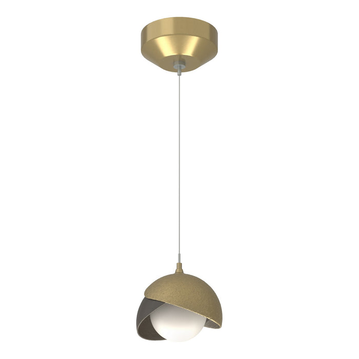 Brooklyn Double Shade Low Voltage Mini Pendant in Modern Brass with Dark Smoke Accent - 161183-SKT-STND-86-07-GG0711 by Hubbardton Forge