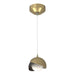 Brooklyn Double Shade Low Voltage Mini Pendant in Modern Brass with Oil Rubbed Bronze Accent - 161183-SKT-STND-86-14-GG0711 by Hubbardton Forge
