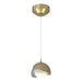 Brooklyn Double Shade Low Voltage Mini Pendant in Modern Brass with Vintage Platinum Accent - 161183-SKT-STND-86-82-GG0711 by Hubbardton Forge