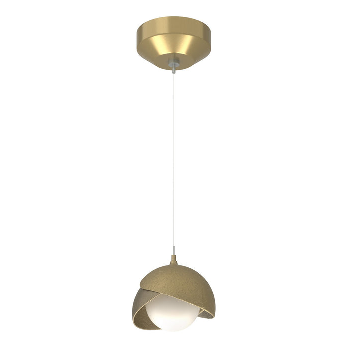 Brooklyn Double Shade Low Voltage Mini Pendant in Modern Brass with Soft Gold Accent - 161183-SKT-STND-86-84-GG0711 by Hubbardton Forge